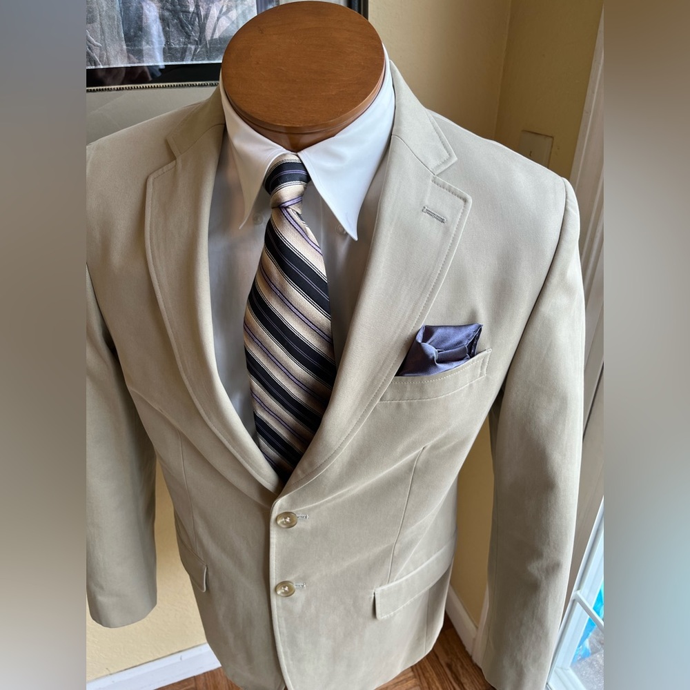 Banana Republic All Cotton Tan Jacket Size 38R Modern Fit - Picture 5 of 14